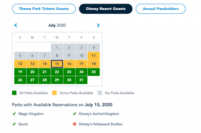 DVC Reservation System Adds Park Pass Link
