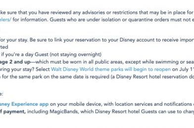 New Reopening Guidelines for Walt Disney World Resort Guests