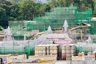 PHOTOS: Castle Construction In Progress For “Arendelle: World of Frozen” at Hong Kong Disneyland