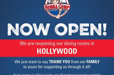 Bubba Gump Shrimp Co. Announces Return of Dining Rooms Across Hollywood; CityWalk at Universal Studios Hollywood Reopening Imminent
