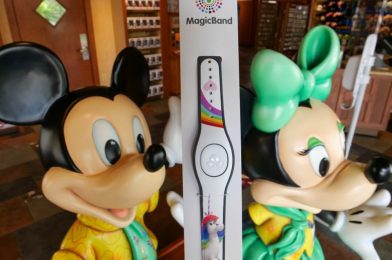 PHOTOS: New “Inside Out” Rainbow Unicorn MagicBand Arrives in Disney Springs