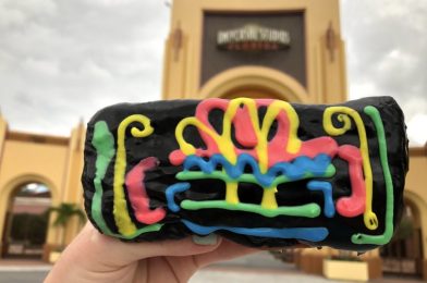 REVIEW: Eat the Movies! Universal Studios Florida 30th Anniversary Neon Marquee Donut from Voodoo Doughnut