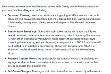 Temperature Screening Now Required at Disney World Table Service Locations