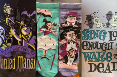 PHOTOS: New Haunted Mansion Stretching Room Portrait Socks and Kid’s T-Shirts Materialize in the Magic Kingdom