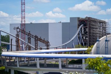 PHOTOS: Construction on Entrance to “The Grid” Continues Programming at TRON Lightcycle / Run in the Magic Kingdom