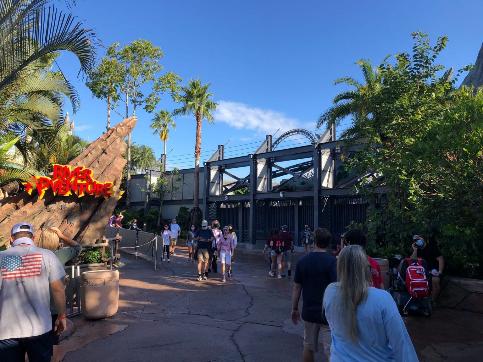 Photos Video Construction Walls Removed At Jurassic World Velocicoaster Revealing New Raptor 