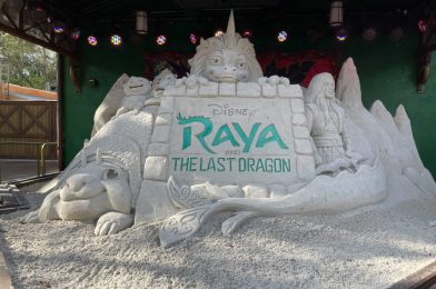 PHOTOS: “Raya and the Last Dragon” Sand Sculpture Complete at Disney’s Animal Kingdom