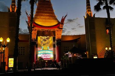 PHOTOS, VIDEO: New Lighting Illuminates Chinese Theater, Marquee for Mickey & Minnie’s Runaway Railway at Disney’s Hollywood Studios