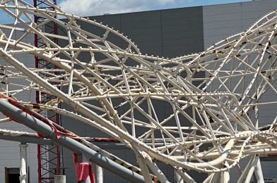 PHOTOS: Electrical Wiring for Lighting Begins on TRON Lightcycle Run Canopy at Magic Kingdom