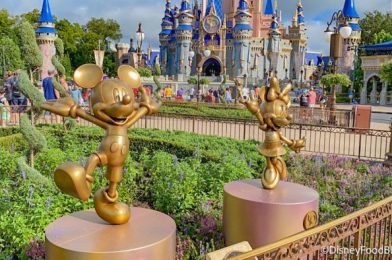 PHOTOS: Gold 50th Anniversary Character Statue Ornaments Have Arrived in Disney World!