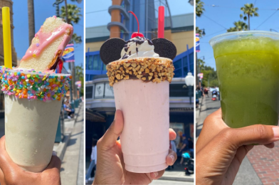REVIEW: New Confetti Cake Shake, Banana Split Mickey Mouse Shake, and Cucumber Basil Lemonade from Schmoozies at Disney California Adventure