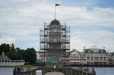 Scaffolding Goes Up for Refurbishment of Disney’s Yacht Club Resort Lighthouse