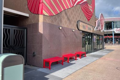 New Menu Board and Benches Installed Outside Salt & Straw at Disney Springs