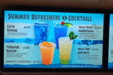REVIEW: New Jurassic World Dominion Daiquiri and Amber Mojito Cocktails at Jurassic Cafe in Universal Studios Hollywood