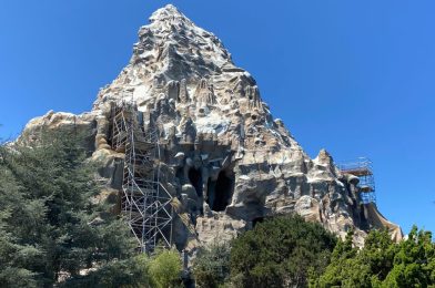Scaffolding Up as Matterhorn Bobsleds Refurbishment Continues at Disneyland