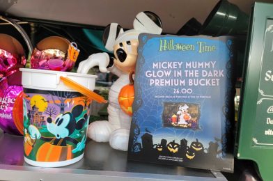 New Mickey Mummy Glow-in-the-Dark Popcorn Bucket and Halloween Popcorn Bucket at Disneyland Resort