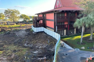 Scaffolding Erected in Disney Vacation Club Construction Site at Disney’s Polynesian Village Resort