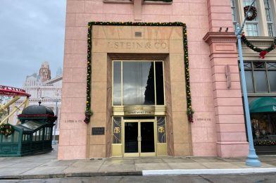 First Department Store Details Added to 2022 Holiday Tribute Store Façade at Universal Studios Florida