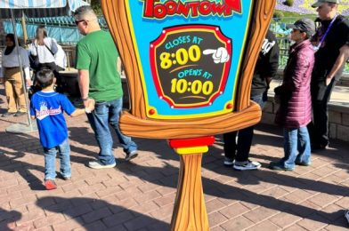 New Sign for Mickey’s Toontown Closing During Fireworks at Disneyland