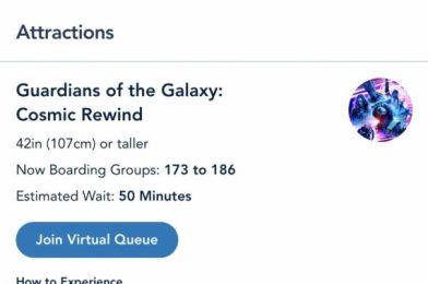 Guardians of the Galaxy: Cosmic Rewind Virtual Queue Remains Open Into Evening at EPCOT