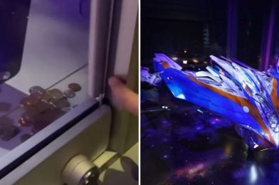 VIDEO: Guests Pile Coins Inside Guardians of the Galaxy: Cosmic Rewind Queue Display in EPCOT