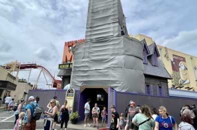 PHOTOS: Scrim and Construction Walls Surround Despicable Me Minion Mayhem Entrance in Universal Studios Florida