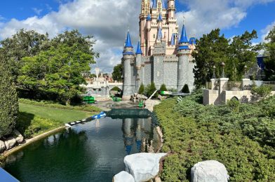 PHOTOS: Cinderella Castle Moat Still Partially Empty After Final 50th Anniversary Decorations Removed
