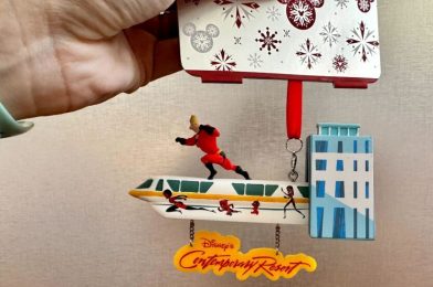 New Contemporary Resort Sketchbook Ornament Features Monorail and The Incredibles