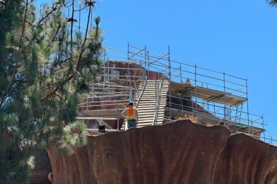 Tiana’s Bayou Adventure Progresses with Large Wooden Access Ramp Added to Scaffolding at Disneyland