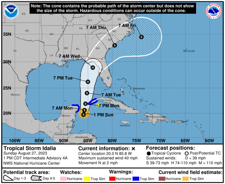 Tropical Storm Idalia Forms, Expected to Hit Florida as Hurricane Next