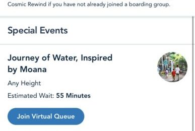 Journey of Water Inspired by ‘Moana’ Virtual Queue Added to My Disney Experience App