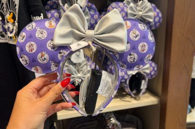 New Purple and Platinum Disney100 Ear Headband by Loungefly at Disneyland Resort