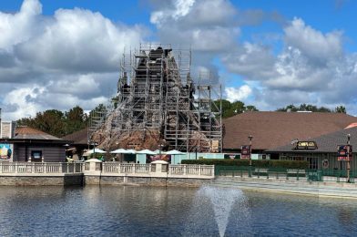 PHOTOS: Scaffolding Covers Rainforest Cafe Volcano at Disney Springs