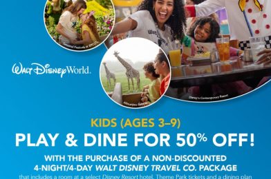 Walt Disney World 2024 Kids Play and Dine Half-Price