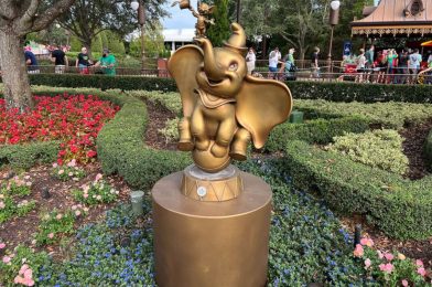 PHOTOS: Final 50th Anniversary Medallions Replaced With White Medallions on Magic Kingdom Gold Fab 50 Statues