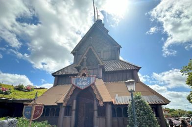 PHOTOS: Norway Pavilion Stave Church Gallery Building Undergoing Refurbishment at EPCOT