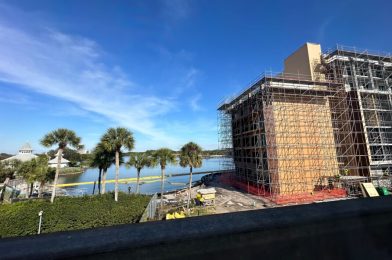 PHOTOS: New Windows Installed, Painting Continues on DVC Tower at Disney’s Polynesian Village Resort