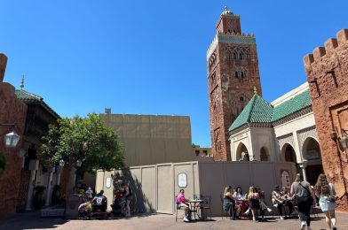 Tree Removed, Fountain Fixed During Morocco Pavilion Construction at EPCOT