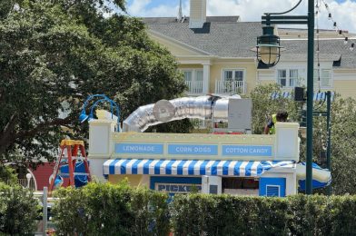 Awnings Added to Blue Ribbon Corn Dogs Stand, New Sign Installed on Disney’s BoardWalk Dock